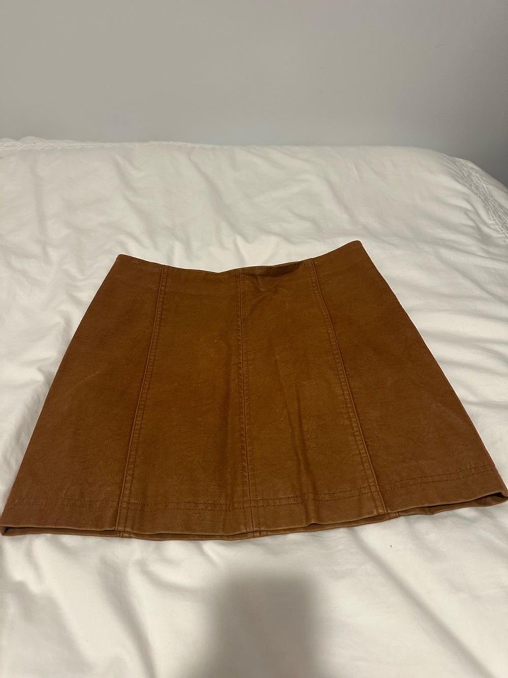 Free People size 10 vegan suede modern femme light brown Mini Skirt